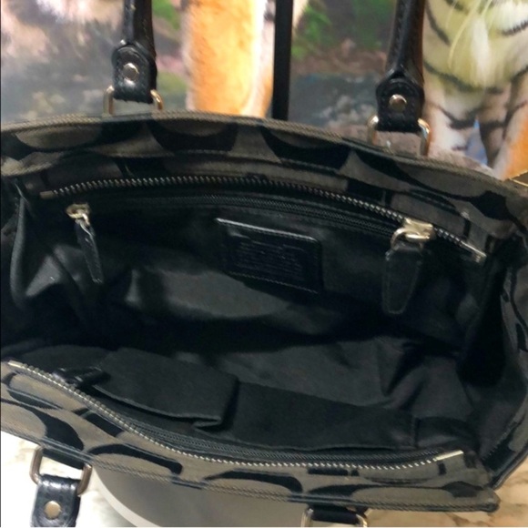 COACH Black Signature “C” Canvas and Leather Handbag, GUC - Picture 14 of 14